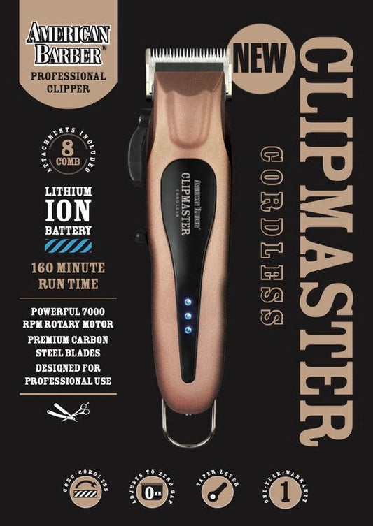 Get Professional Results Anywhere with the American Barber Clipmaster Cordless Clipper-Gold - Budget Salon Supplies Retail