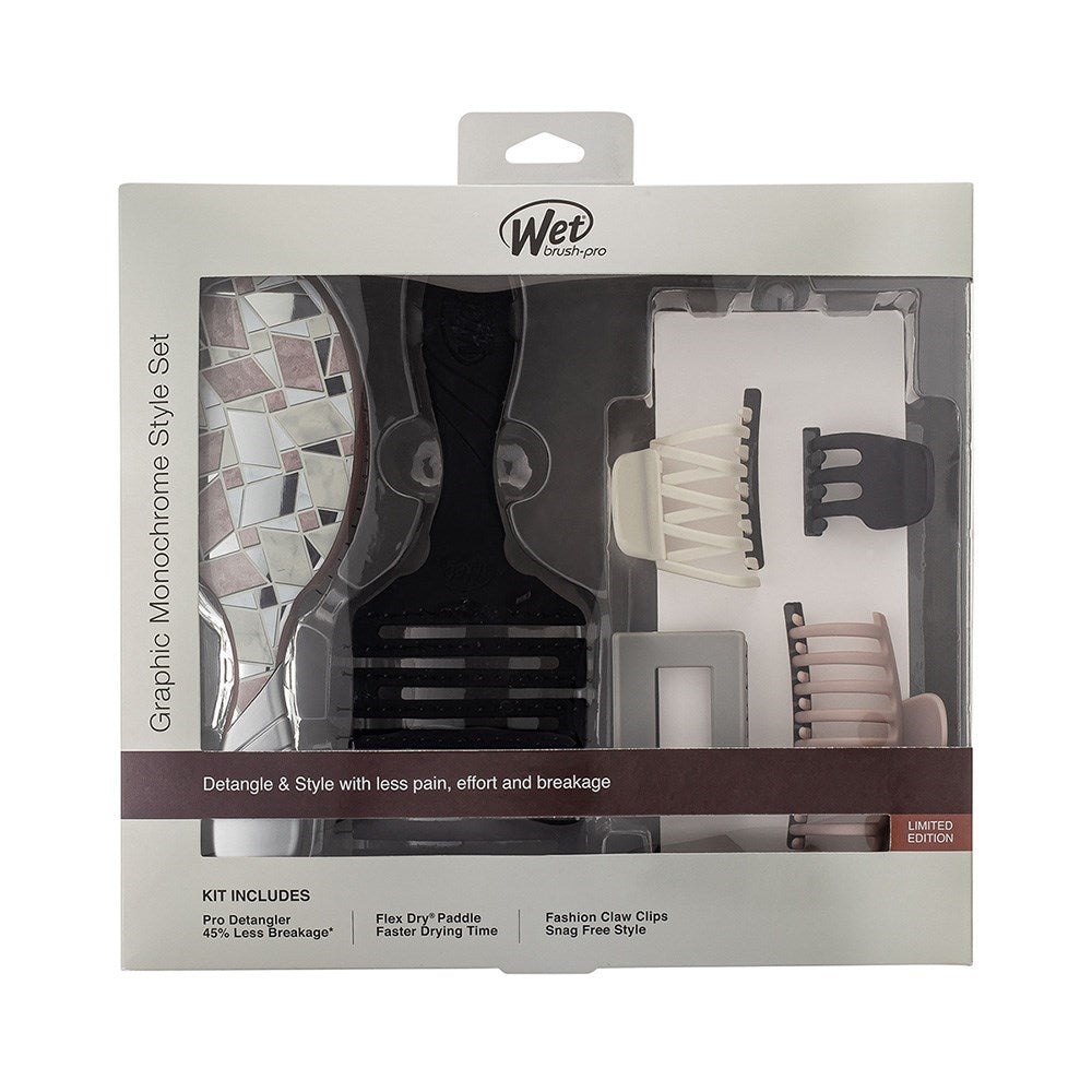 WetBrush Pro Graphic Monochrome Style Detangling Kit