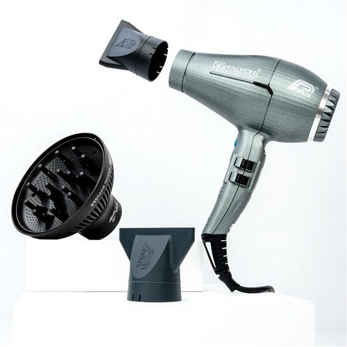 Parlux Ionic Tech DigitAlyon Hair Dryer -Glitter Grey W Diffuser