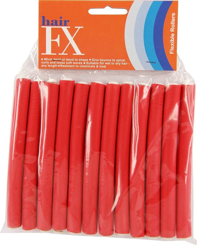 Hair Fx Flexible Rods Short Red 13