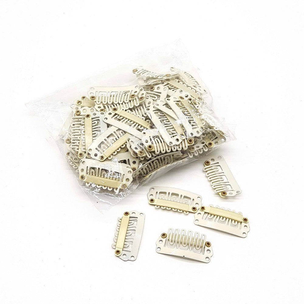 BSS Hair Extension Clips Beige 100Pcs 23mm