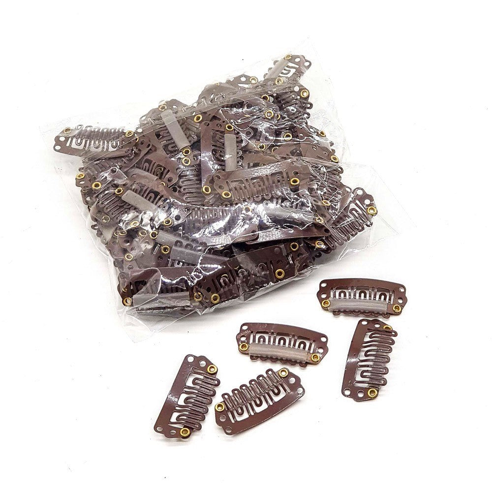 BSS Hair Extension Clips Brown 100Pcs 28mm