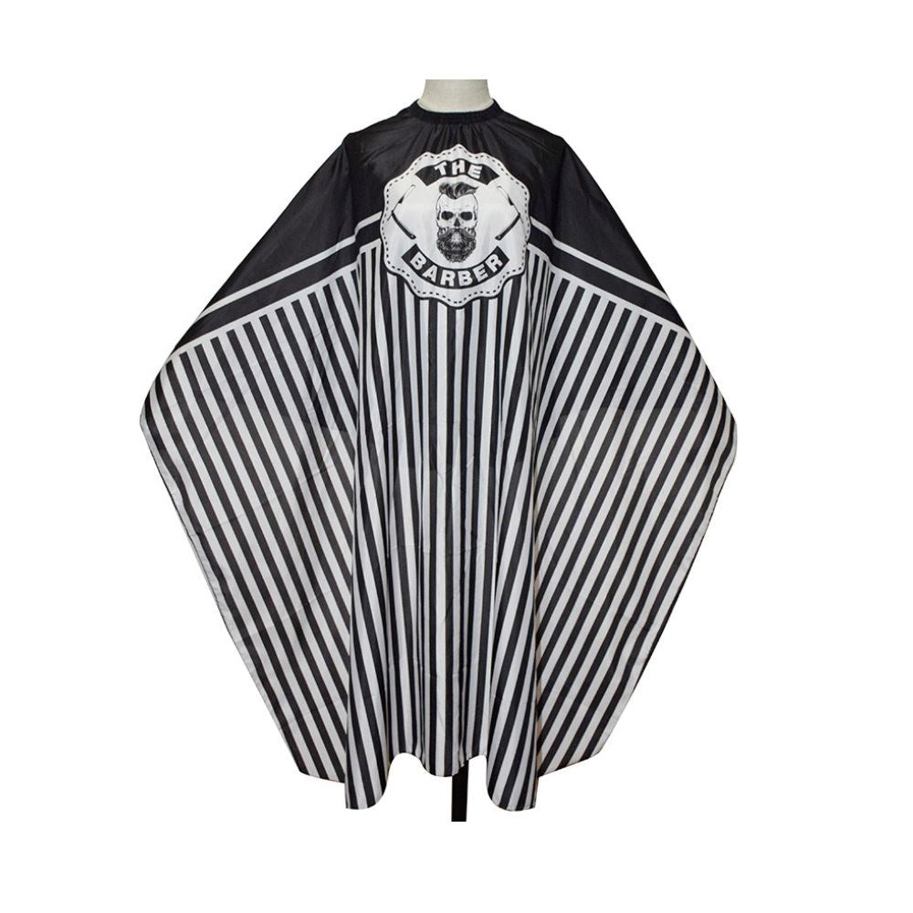 BSS Barber Cutting Cape - Black and White Stripes