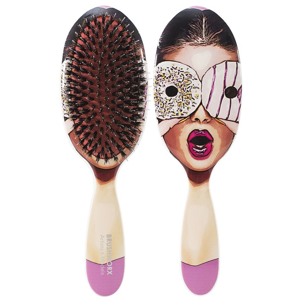 Brushworx Artists and Models Cushion Hair Brush Sugar Baby