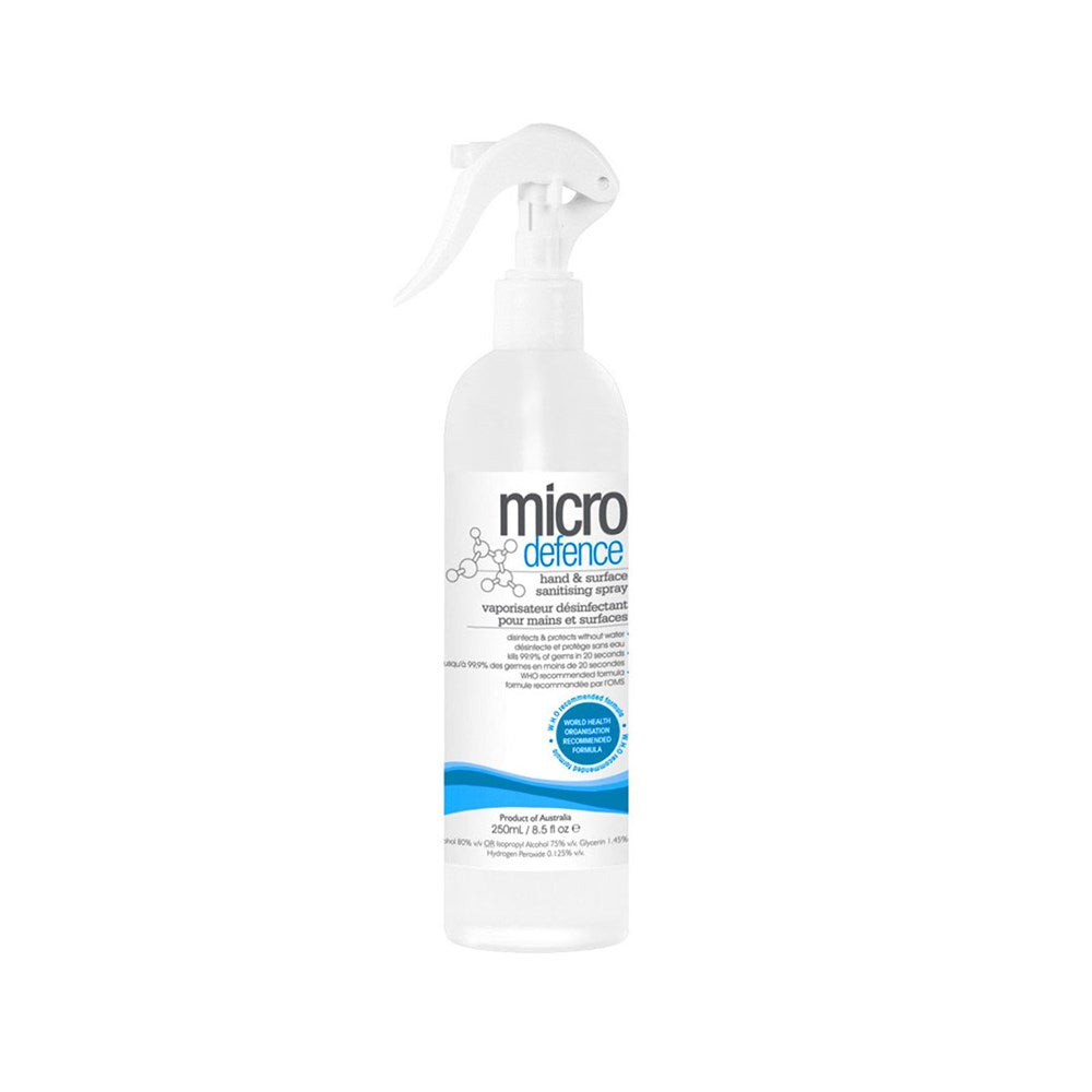 Caronlab Micro Defence 75% Alcohol H&S Sanitising Spray 250Ml