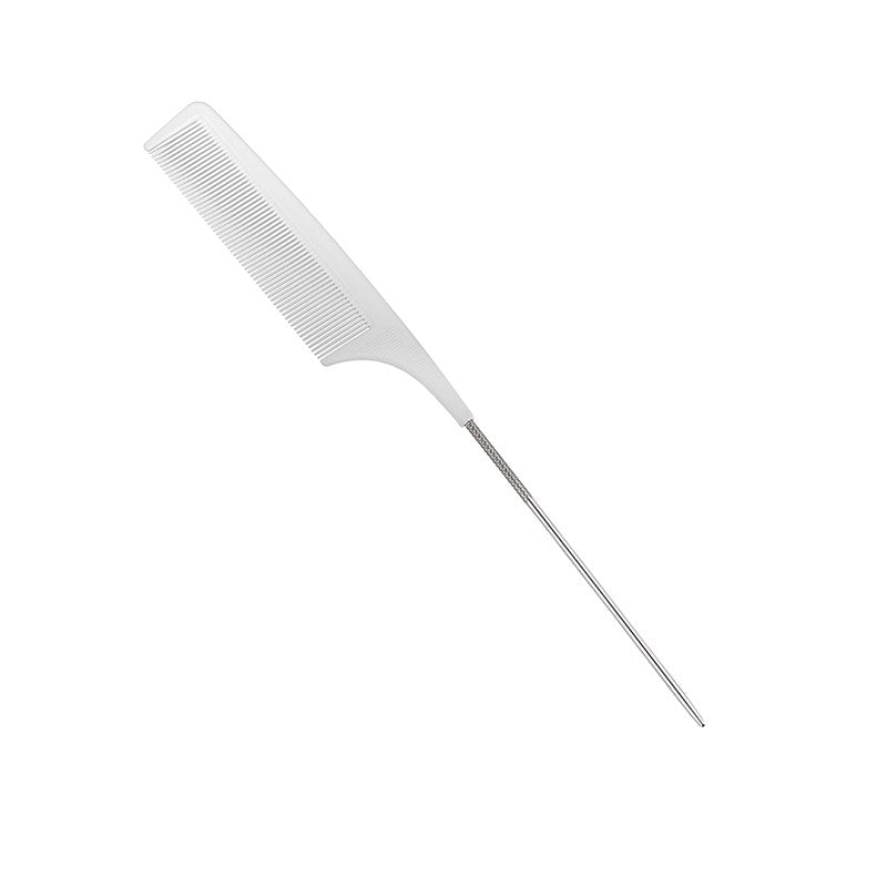 SalonOra Ceramic White Metal Tail Comb