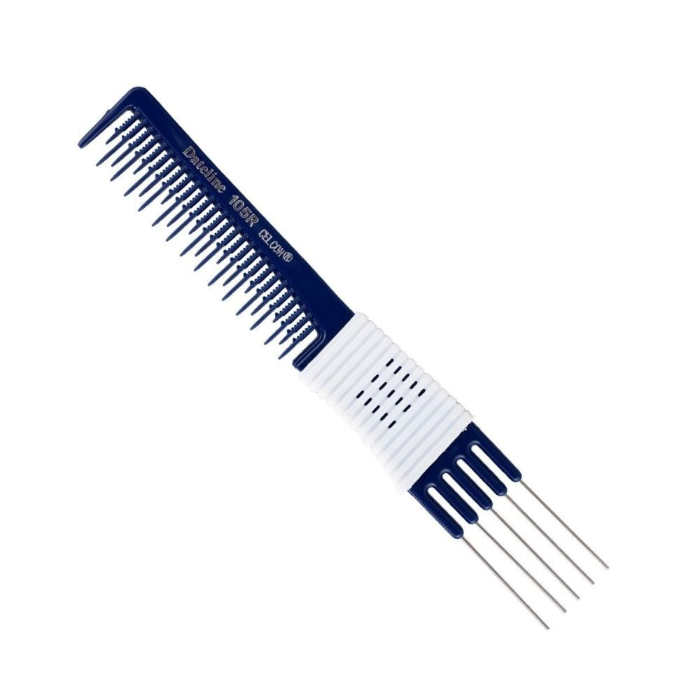 Dateline Professional Blue Celcon 105R Metal Teasing Comb - 20cm