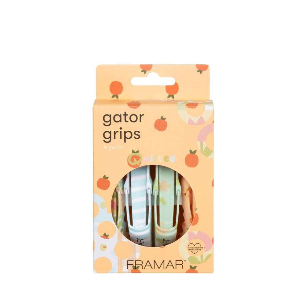 Framar Gator Grip Hair Clips 4pk Quilted