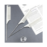 Salon Ora Permium White Ceramic Metal Tail Comb