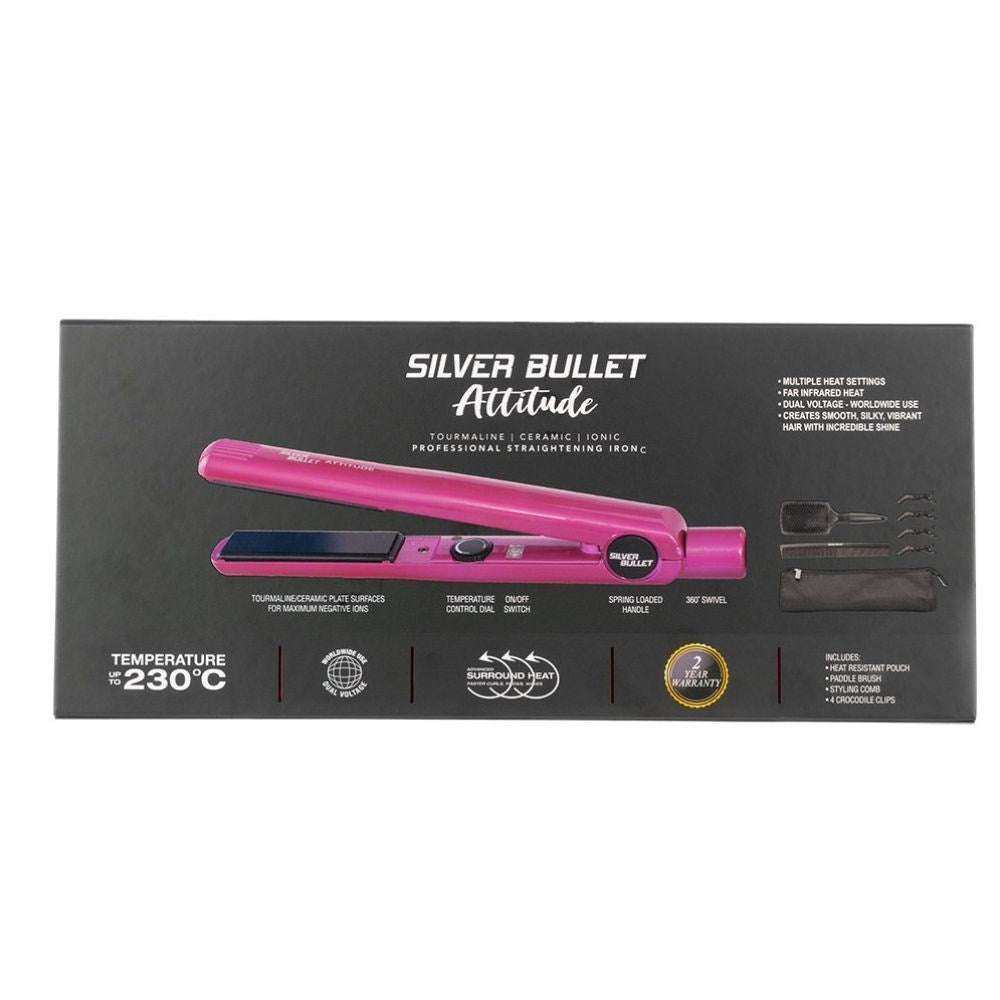 Silver Bullet Attitude Straightener - Hot Pink