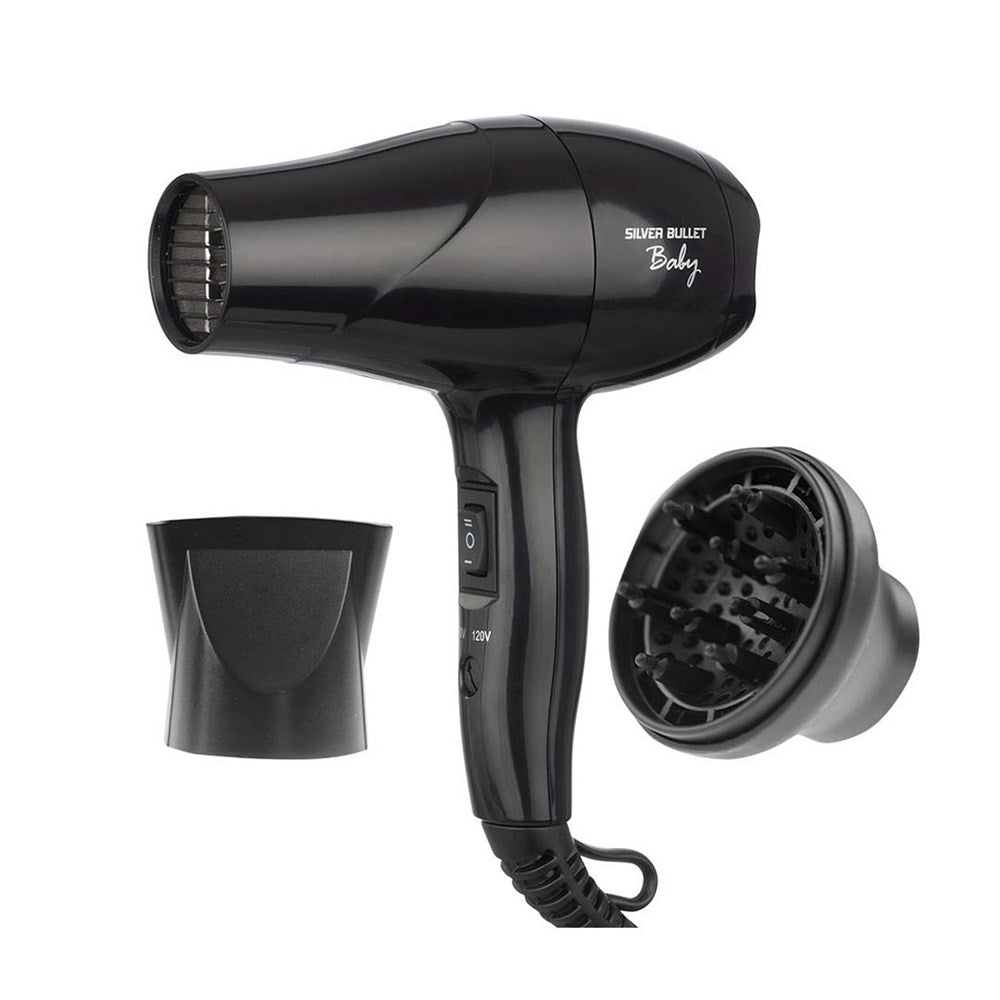 Silver Bullet Baby Travel Hair Dryer Black