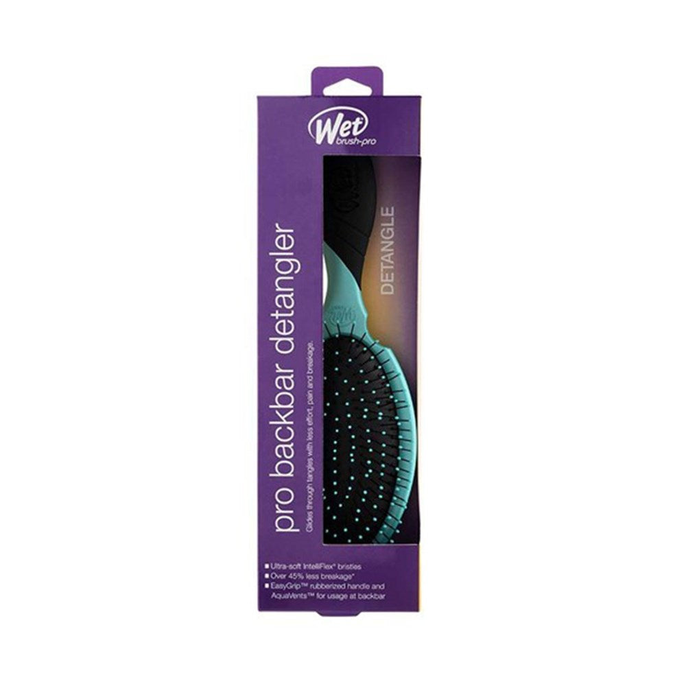 WetBrush Pro Backbar Detangler Hair Brush Aqua