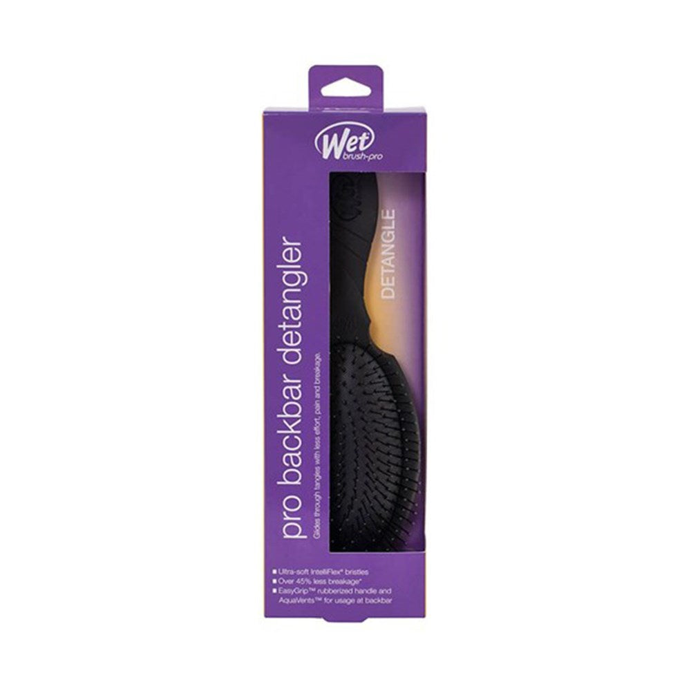 WetBrush Pro Backbar Detangler Hair Brush Black