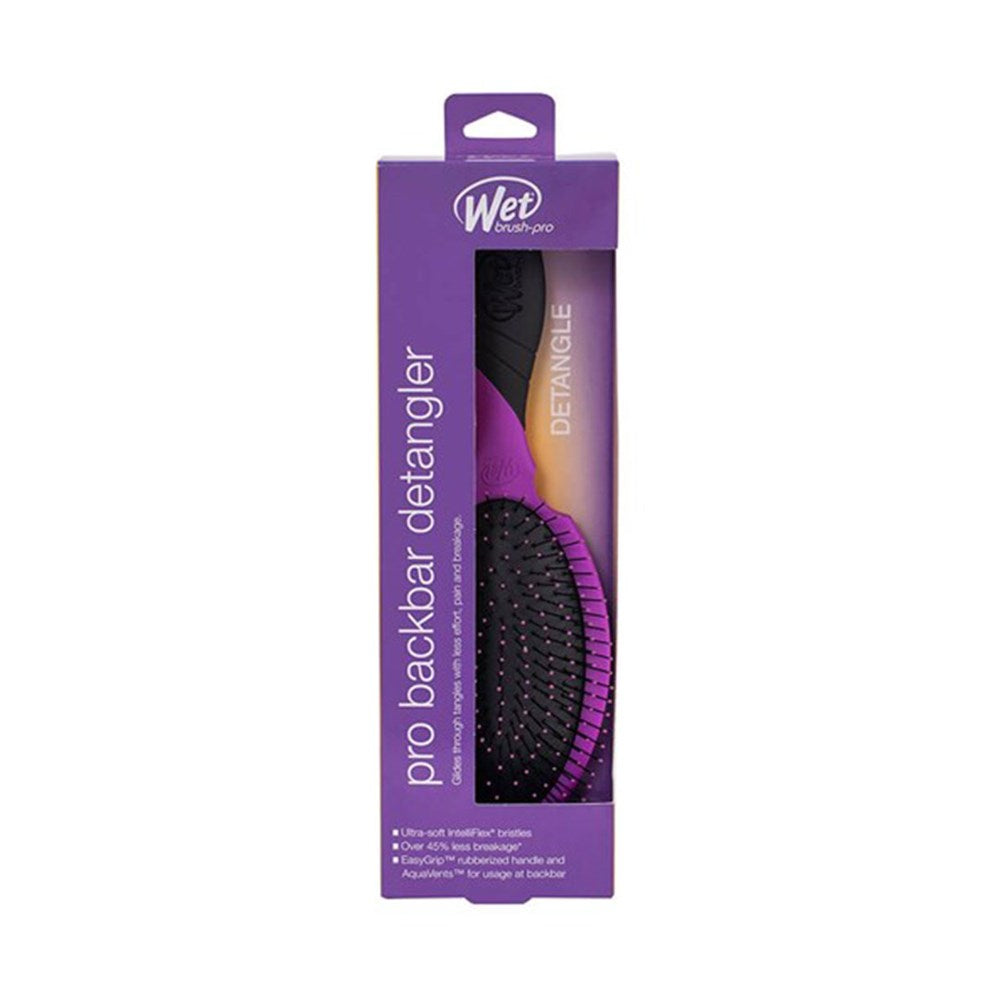 WetBrush Pro Backbar Detangler Hair Brush Purple