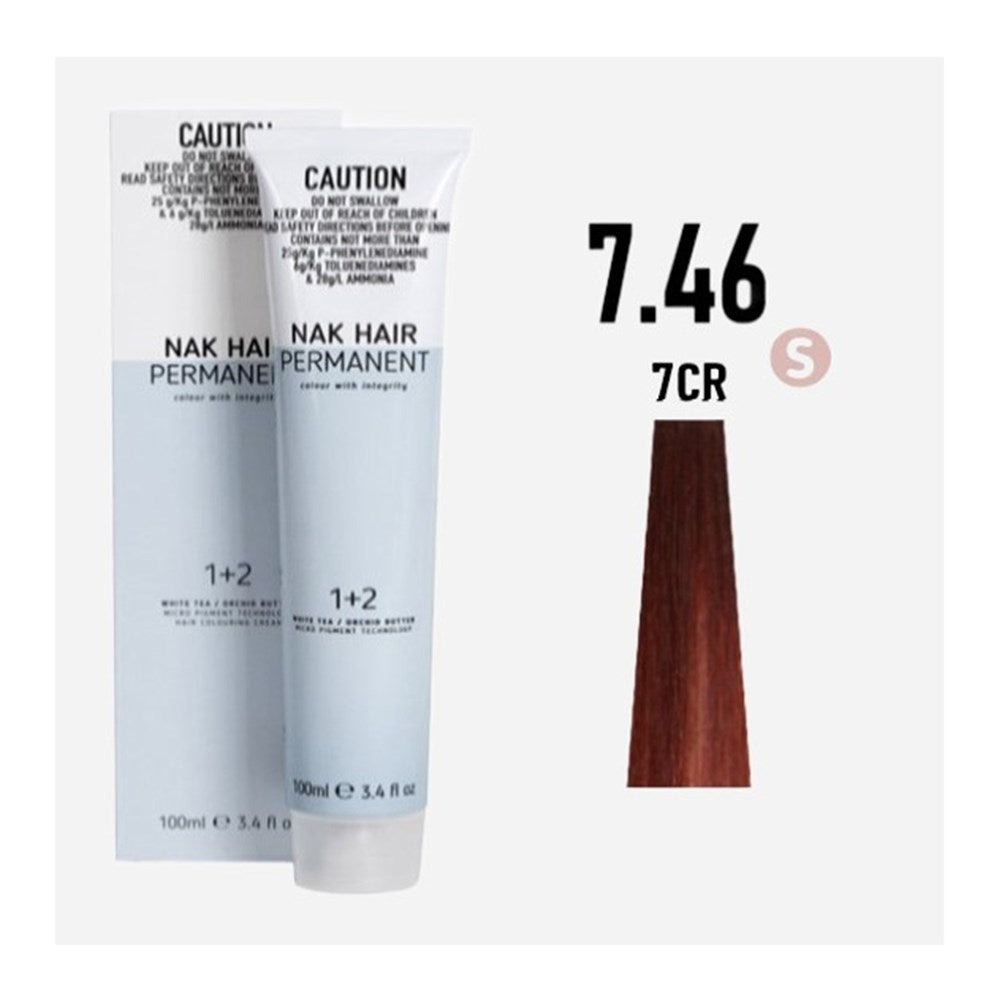 NAK Permanent Colour - Medium Blonde Copper Red N7.46 100ml