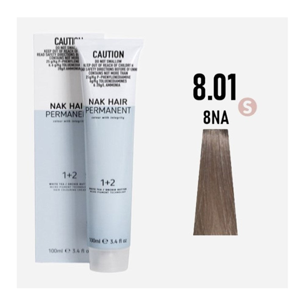 NAK Permanent Colour - Light Blonde Natural Ash N8.01 100ml