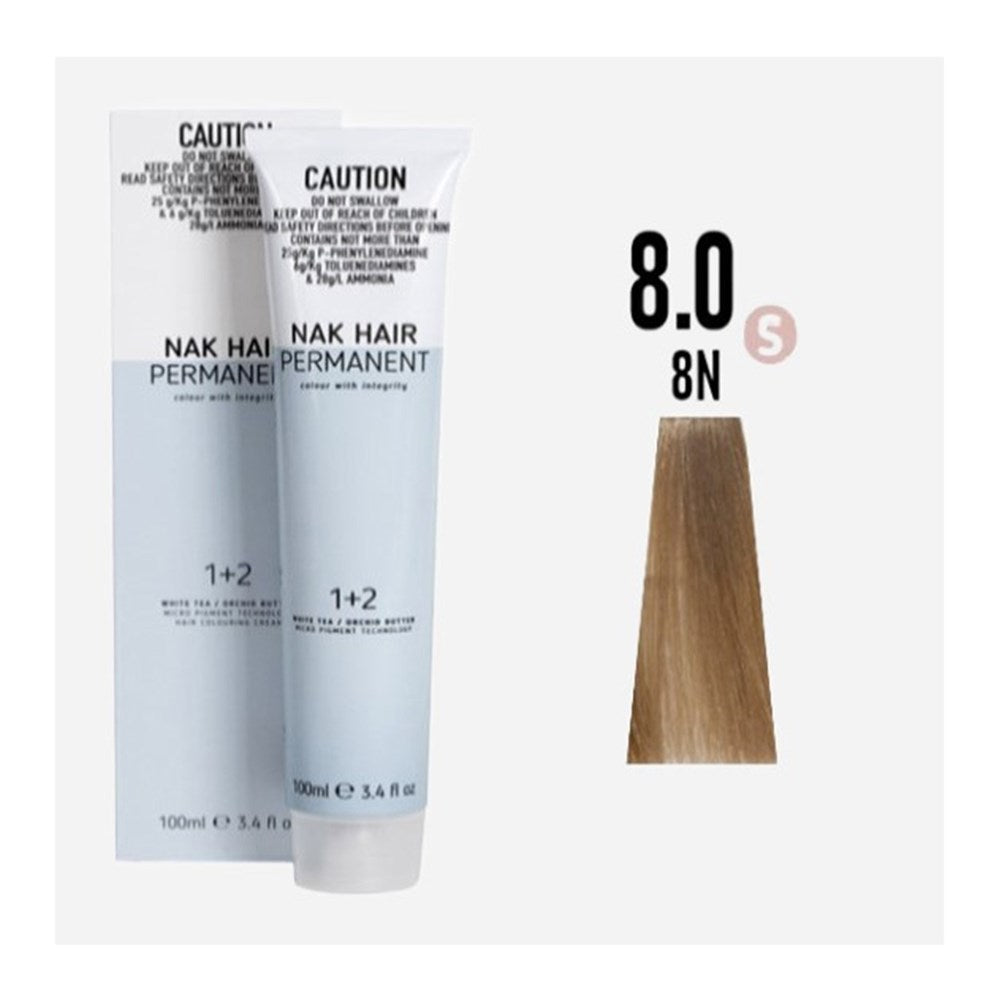 NAK Permanent Colour - Light Blonde Natural N8.0 100ml