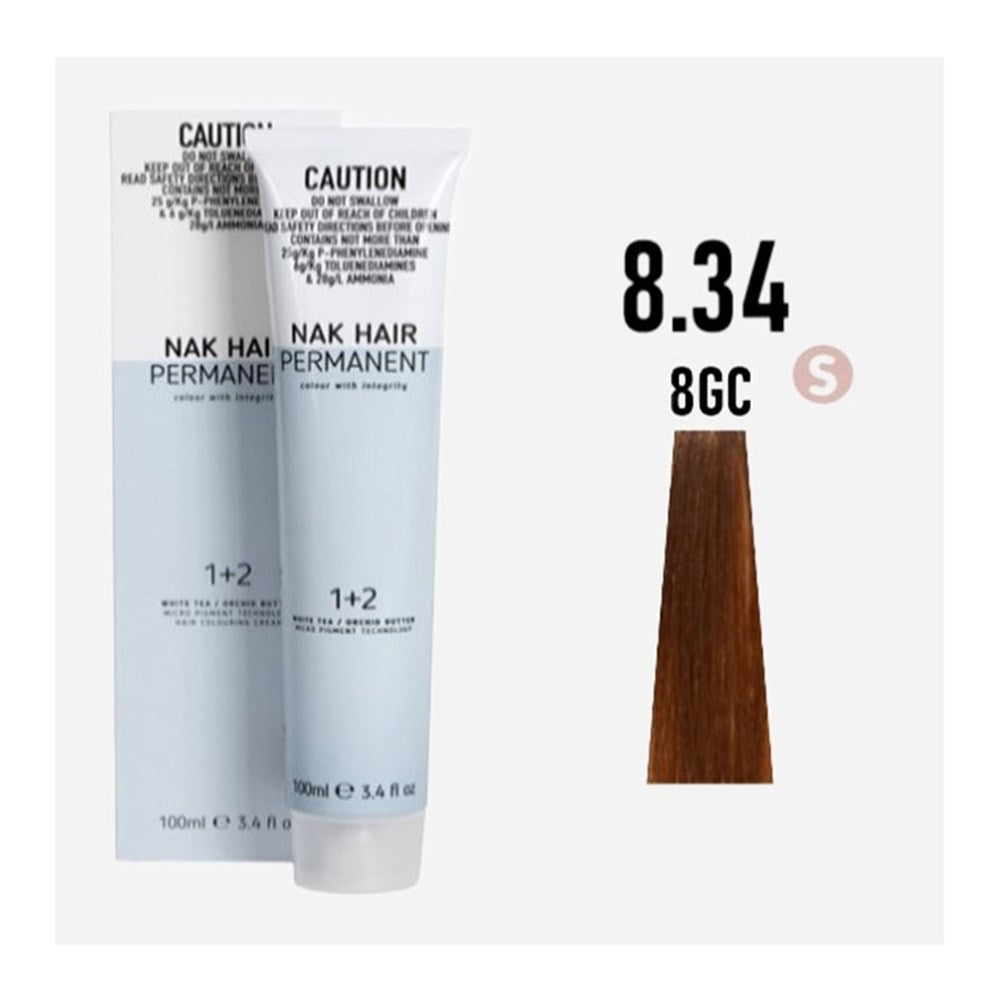 NAK Permanent Colour - Light Blonde Gold Copper N8.34 100ml