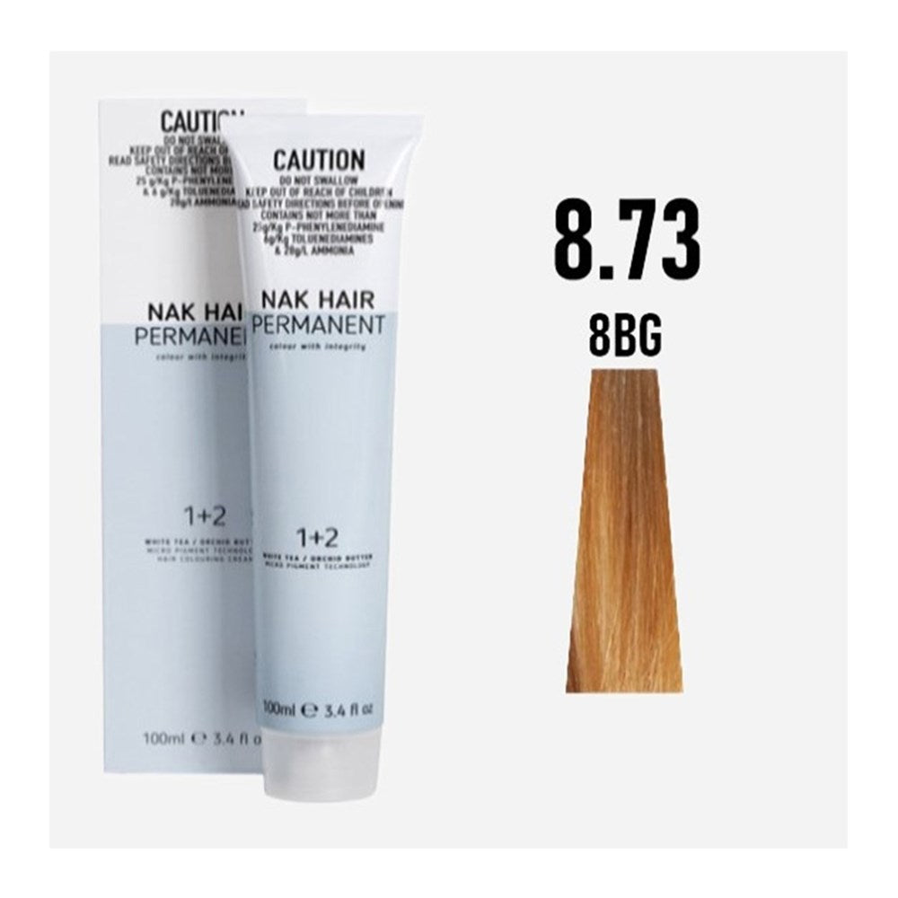 NAK Permanent Colour - Light Blonde Brunette Gold N8.73 100ml