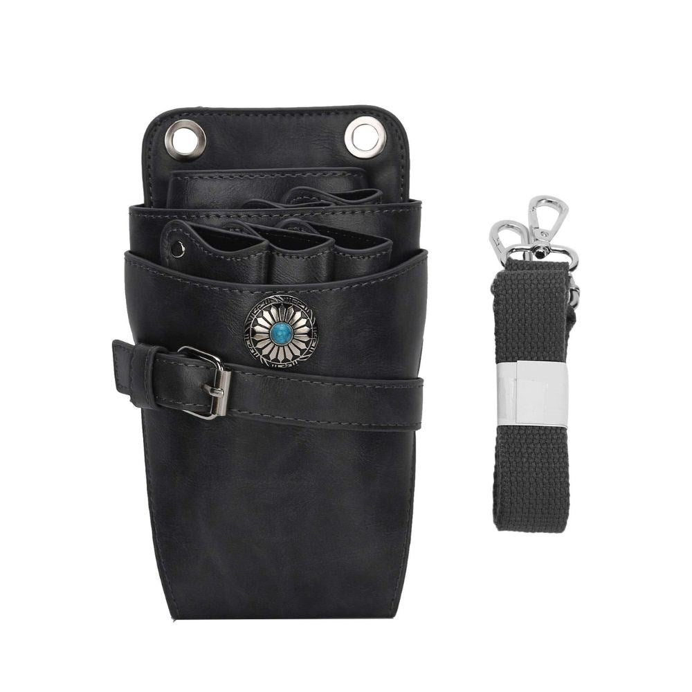Barber Scissor Pouch Holster with Belt- Black