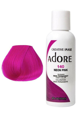 Adore Semi Permanent Color - Neon Pink 140 118ml - Budget Salon Supplies Retail