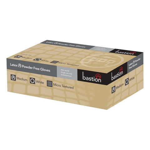 Bastion Latex Powder Free White Gloves-Medium - Budget Salon Supplies Retail