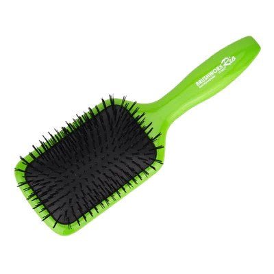 Brushworx Rio Paddle Brush Green Ionic Nylon Bristle - Budget Salon Supplies Retail