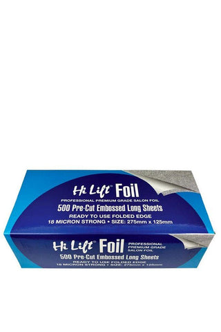 Hi Lift Foil 500 Pre Cut Folded Sheets - Long - 18 Micron Silver - Budget Salon Supplies Retail