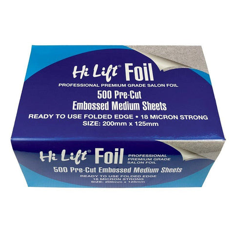Hi Lift Foil 500 Pre Cut Folded Sheets Medium 18 Micron Silver - Budget Salon Supplies Retail