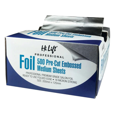 Hi Lift Pop-Up Foil 500 Pre Cut Folded Sheets Medium 18 Micron Silver - Budget Salon Supplies Retail