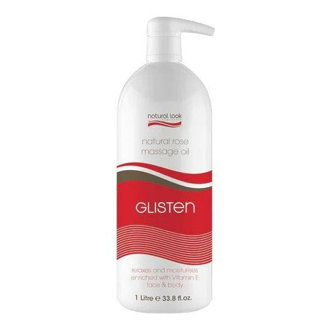 Natural Look Glisten Rose Body Massage Oil 1Lt - Budget Salon Supplies Retail