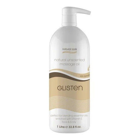Natural Look Glisten Unscented Body Massage Oil 1 Litre - Budget Salon Supplies Retail