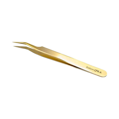 Salon Ora Gold Stainless Tweezer - Angled Point - Budget Salon Supplies Retail