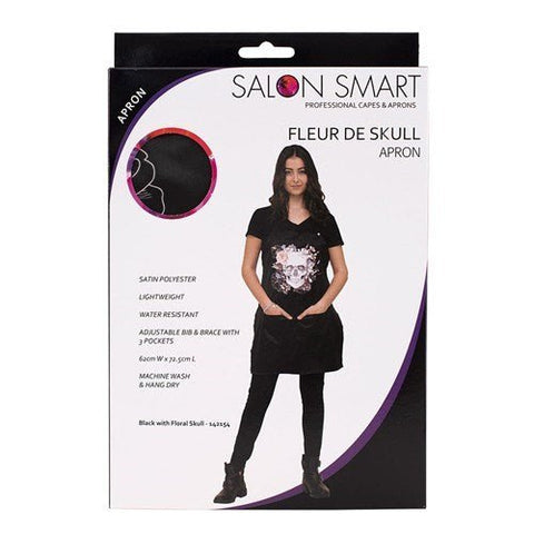 Salon Smart Apron Fleur De Skull - Budget Salon Supplies Retail