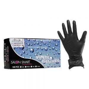Salon Smart Vinyl Gloves Medium Black 100Pcs - Budget Salon Supplies Retail