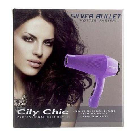 Silver Bullet City Chic Hair Dryer Violet 2000W - Budget Salon Supplies Retail