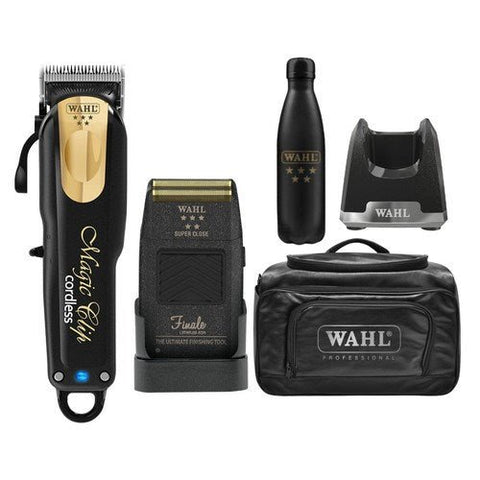 Wahl Black & Gold Magic Clipper With Finale Combo Bag - Budget Salon Supplies Retail